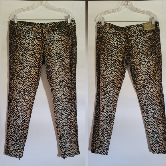 Dolce & Gabbana Leopard Animal Print Skinny Jeans Pants Low Rise Designer Goth - Picture 4 of 13